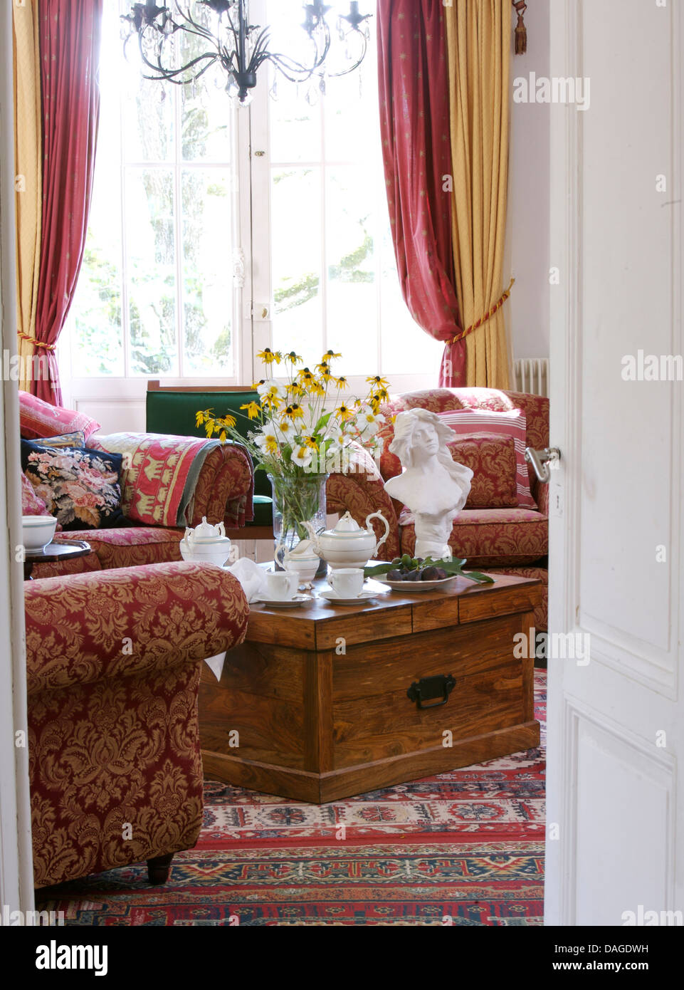 Open French Doors Curtains In Stock Photos Open French Doors