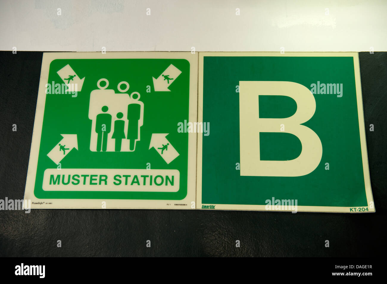 Muster Station B Sign Channel ferry English France Stock Photo