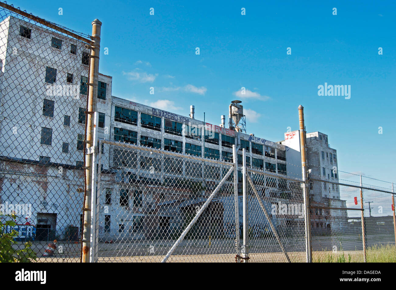 Abandoned Detroit Automotive Factory. Stock Photo