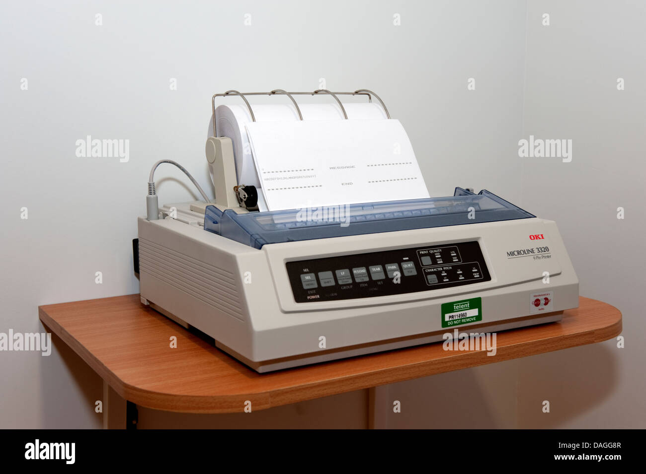 Fire Station Teleprinter for Fire Calls Shouts 999 112  Rip & and Read Stock Photo