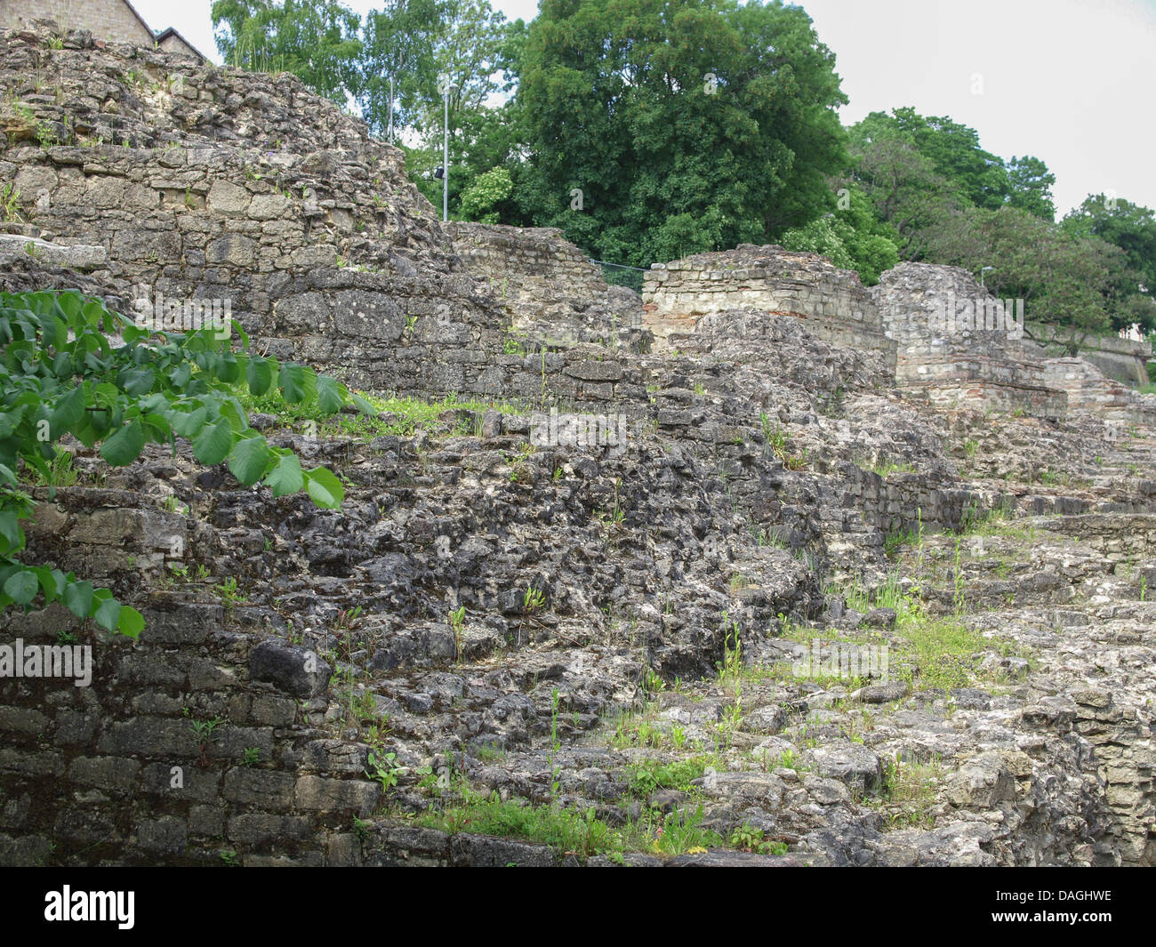 Ruins of the Roemisches Theater roman theatre in Mainz Germany Stock Photo