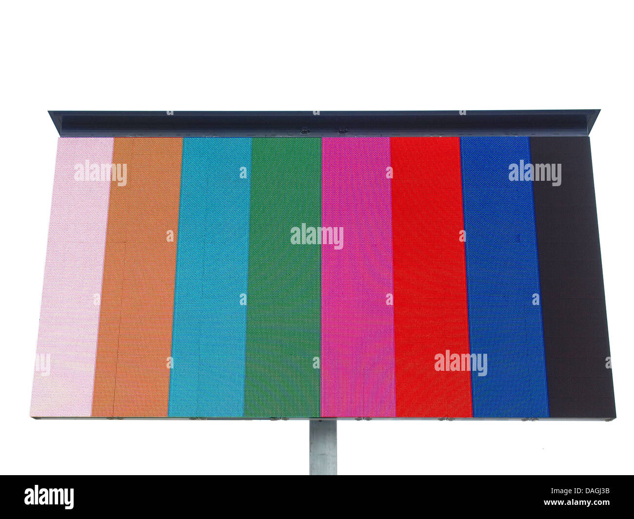 Colour bars television test pattern on a screen Stock Photo