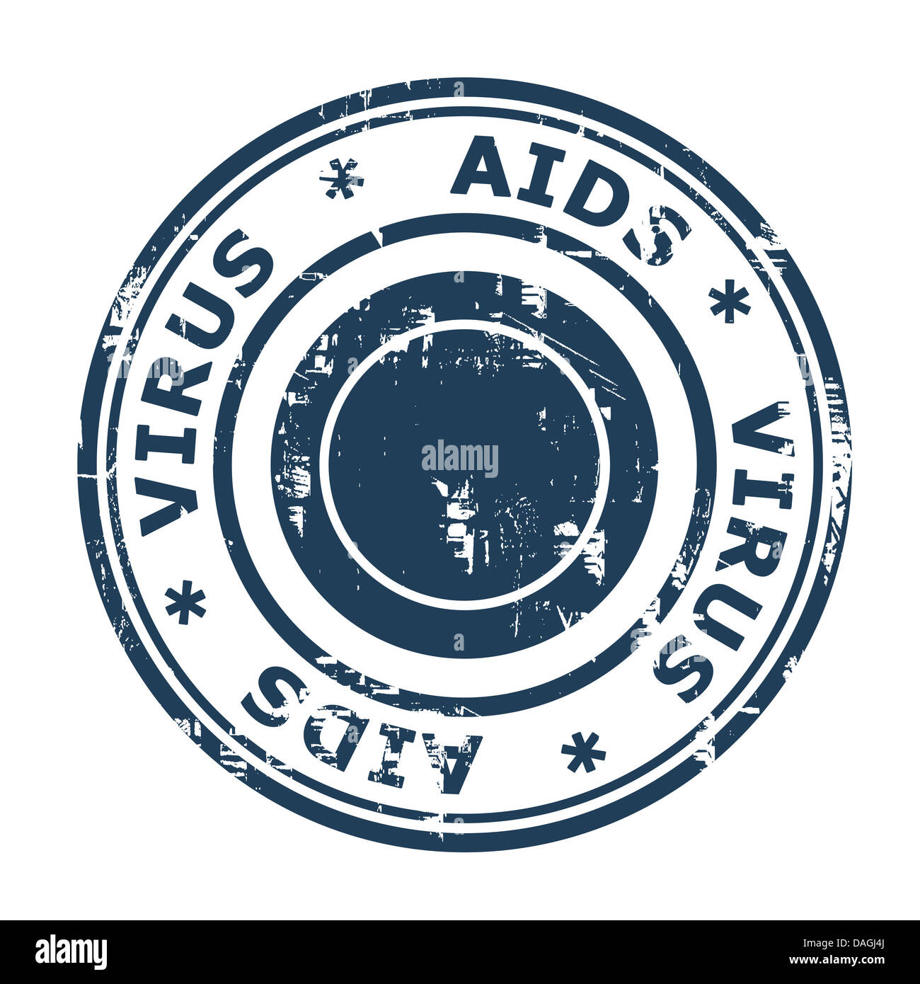 AIDS virus stamp isolated on a white background. Stock Photo