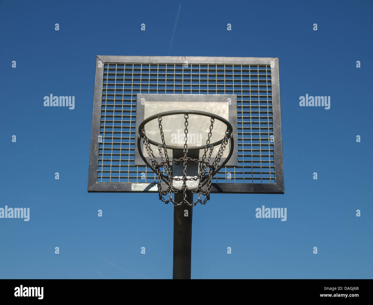 Basket used in playgrounds for basketball game sport Stock Photo Alamy