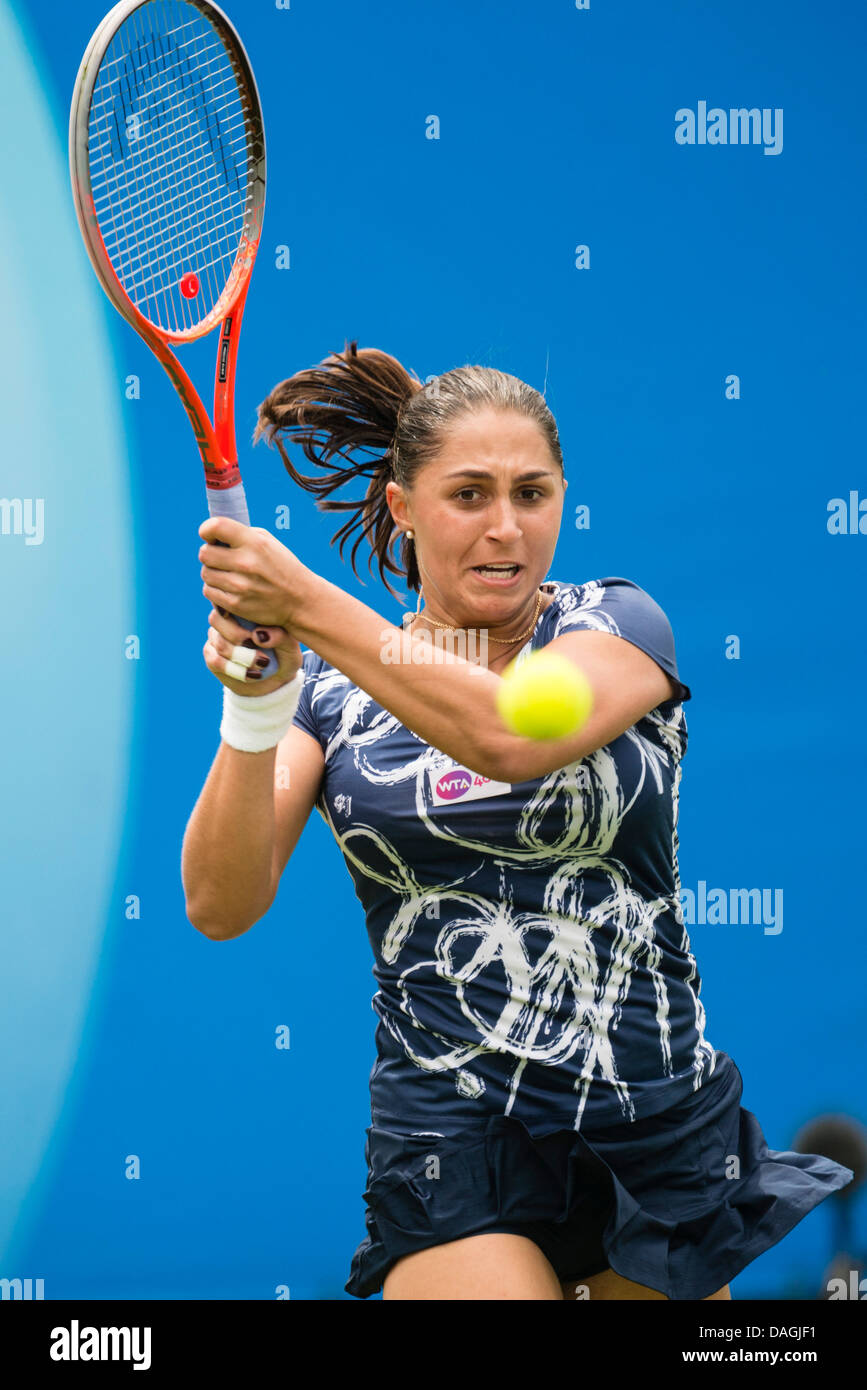 Tamira Paszek of Austria in action playing two handed backhand shot during  singles match Stock Photo - Alamy