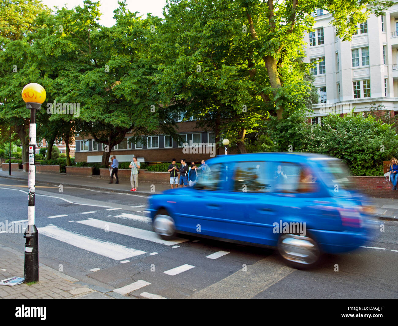 The iconic Abbey Road zebra crossing, made famous by the Beatles, St