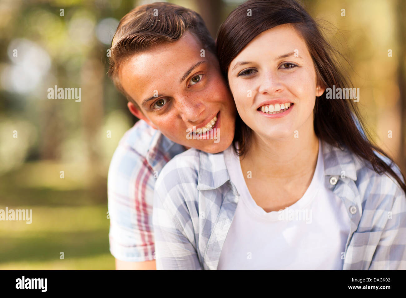 Closeup portrait happy young couple hi-res stock photography and images ...