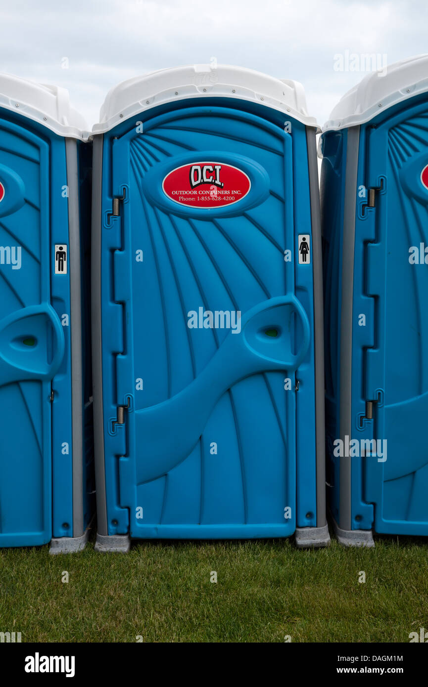 Close up of a porta potty in Burlington, Ontario, Canada Stock Photo