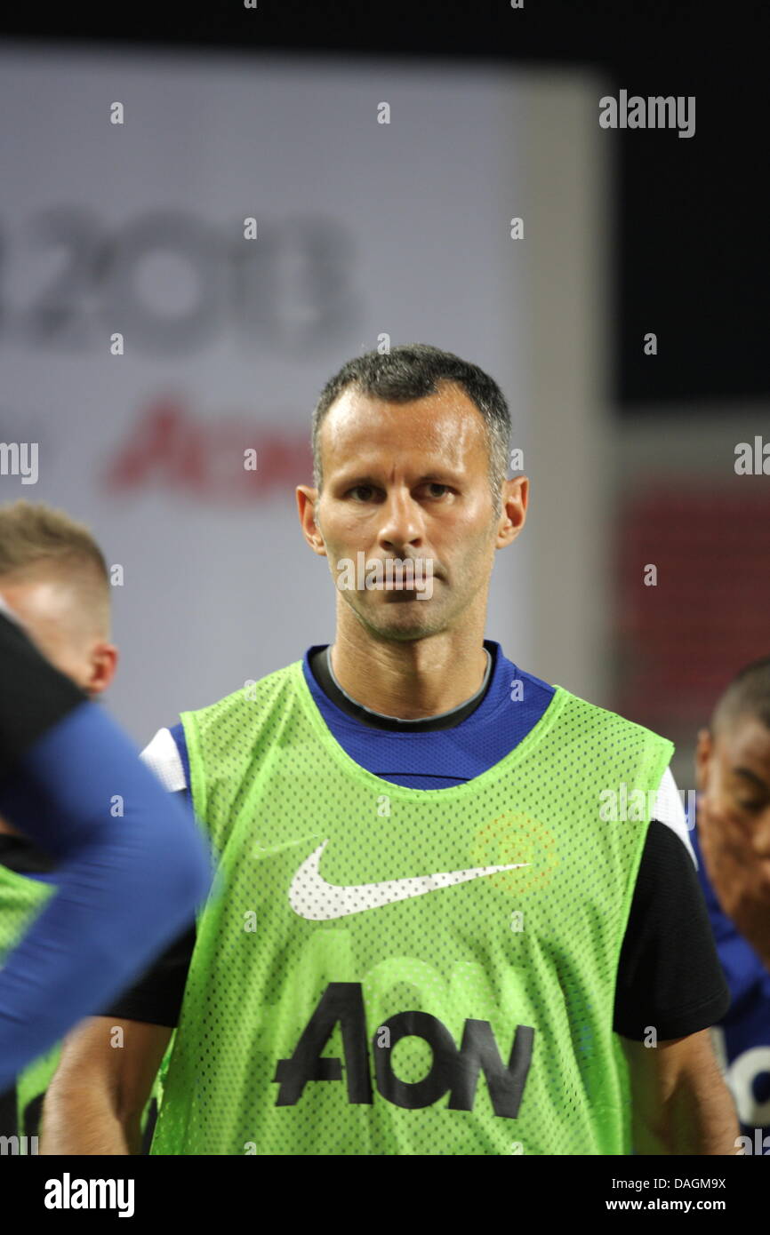 Bangkok, Thailand. 12th July 2013. Ryan Giggs during a team training session at Rajmalanga Stadium. Manchester United arrived in Thailand to have a friendly match with the Thai All-Star XI on 13 July at the Rajmalanga Stadium as part of their pre-season tour of Bangkok, Australia, China, Japan and Hong Kong. Credit:  Piti A Sahakorn/Alamy Live News Stock Photo