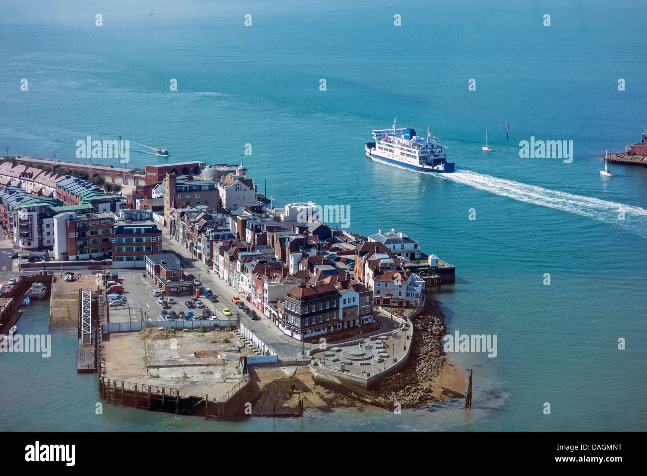 Wightlink Ferry and Old Portsmouth from The Spinnaker Tower Stock Photo