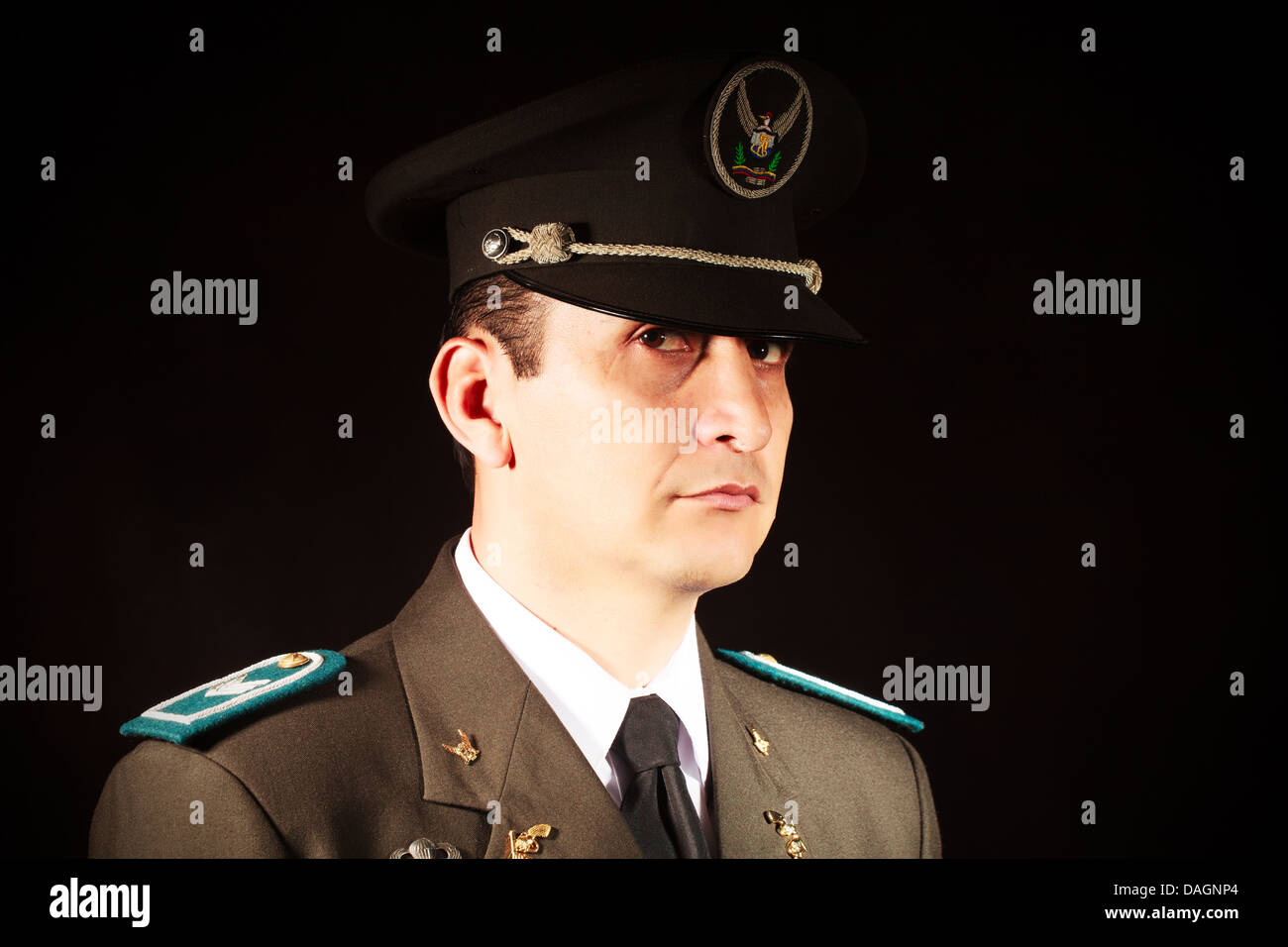 Ecuadorian Police Official Dressed Up In Formal Uniform Stock Photo