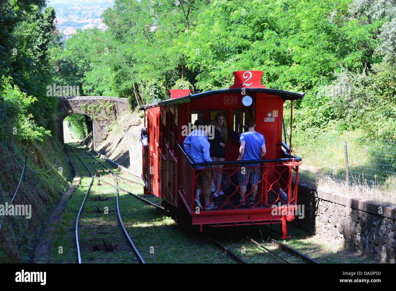 Funicular Railway between Montecatini Alto and Montecatini Terme Tuscany Italy 2013 Stock Photo