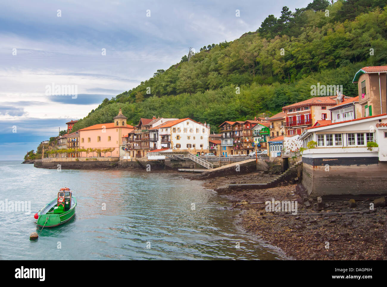 Flights from San Juan, in Basque Pasai Donibane, fishing village in Guipuzcoa Stock Photo