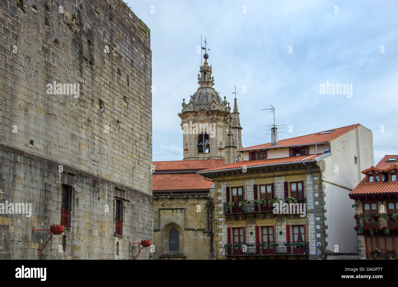 Township Historic Hondarribia in the Basque Country, Spain Stock Photo