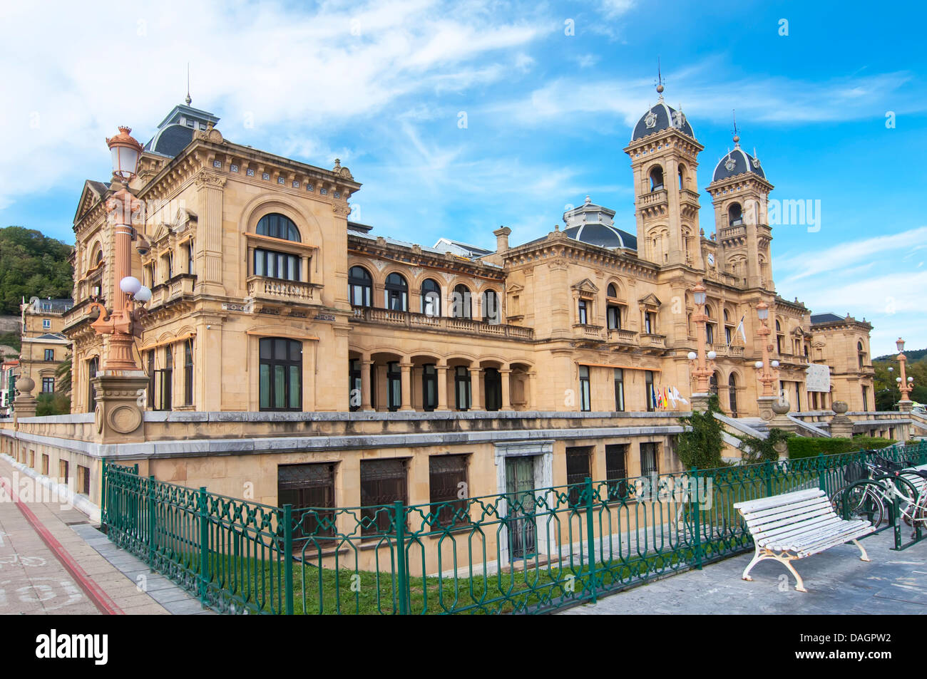 Outside of the City Hall of San Sebastian, formerly was the casino. Stock Photo