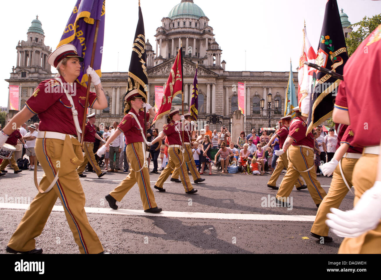 12th July 2013 Belfast, UK. Marching band on parade on 12th July Stock