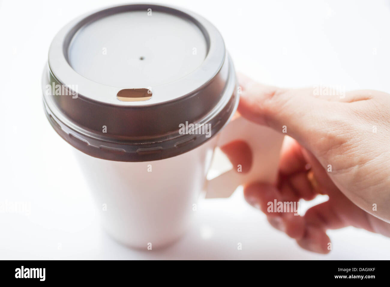 Hot drink with espresso shot in paper cup Stock Photo - Alamy