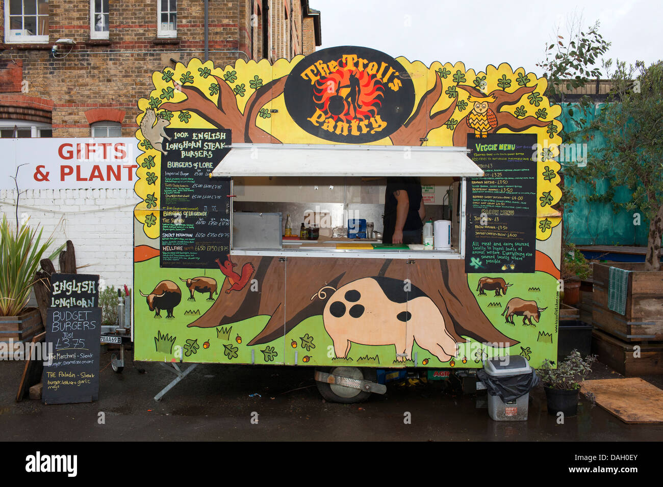 The Trolls Pantry gourmet burger street van at it's sales plot in the  southern UK city of Brighton Stock Photo - Alamy