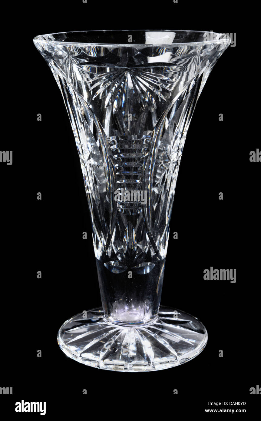 An English cut glass (crystal) vases made by Webb corbett first half of