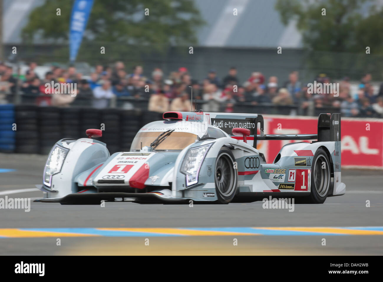 LE MANS, FRANCE - JUNE 23 Audi #1 competes in the 24 hours of Le Mans 2013 Stock Photo