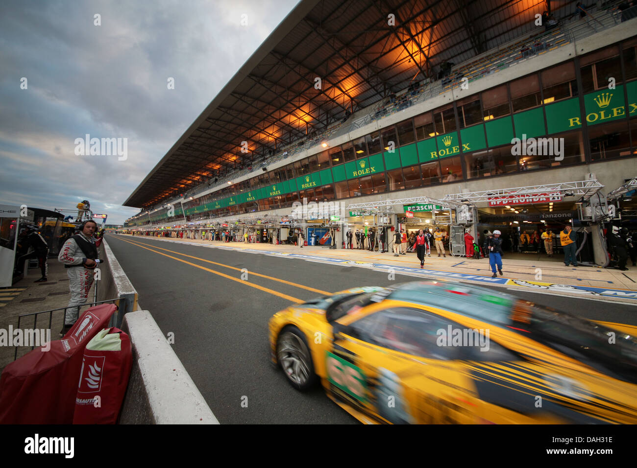 LE MANS, FRANCE - JUNE 23 Ferrari #66 competes in the 24 hours of Le Mans 2013 Stock Photo