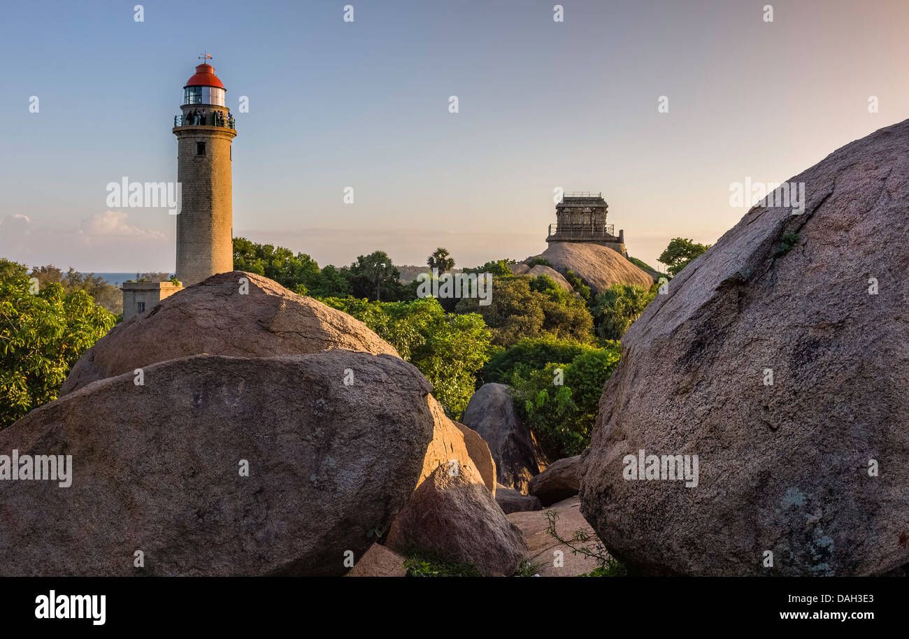 The new and the old lighthouses both built on foundations of granite ...