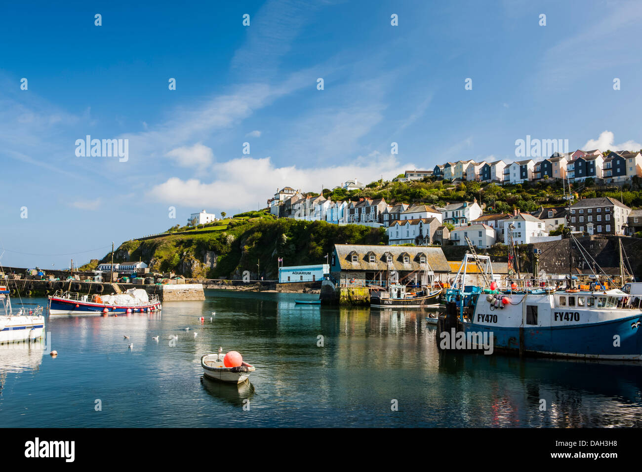 Harbor of Mevagissey, United Kingdom, Cornwall, Mevagissey Stock Photo