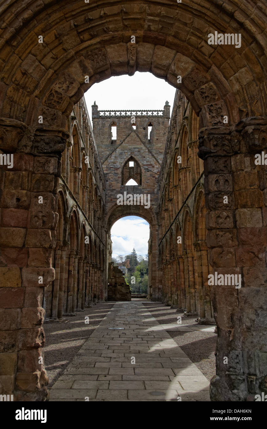 Abbey of St Mary of Jedburgh Norman archway West entrance Stock Photo Alamy