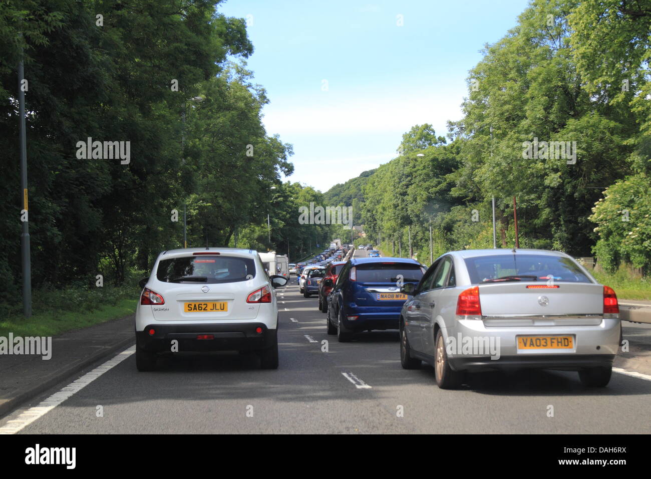 Traffic jam on the A82 in Glasgow, SCotland, UK Stock Photo
