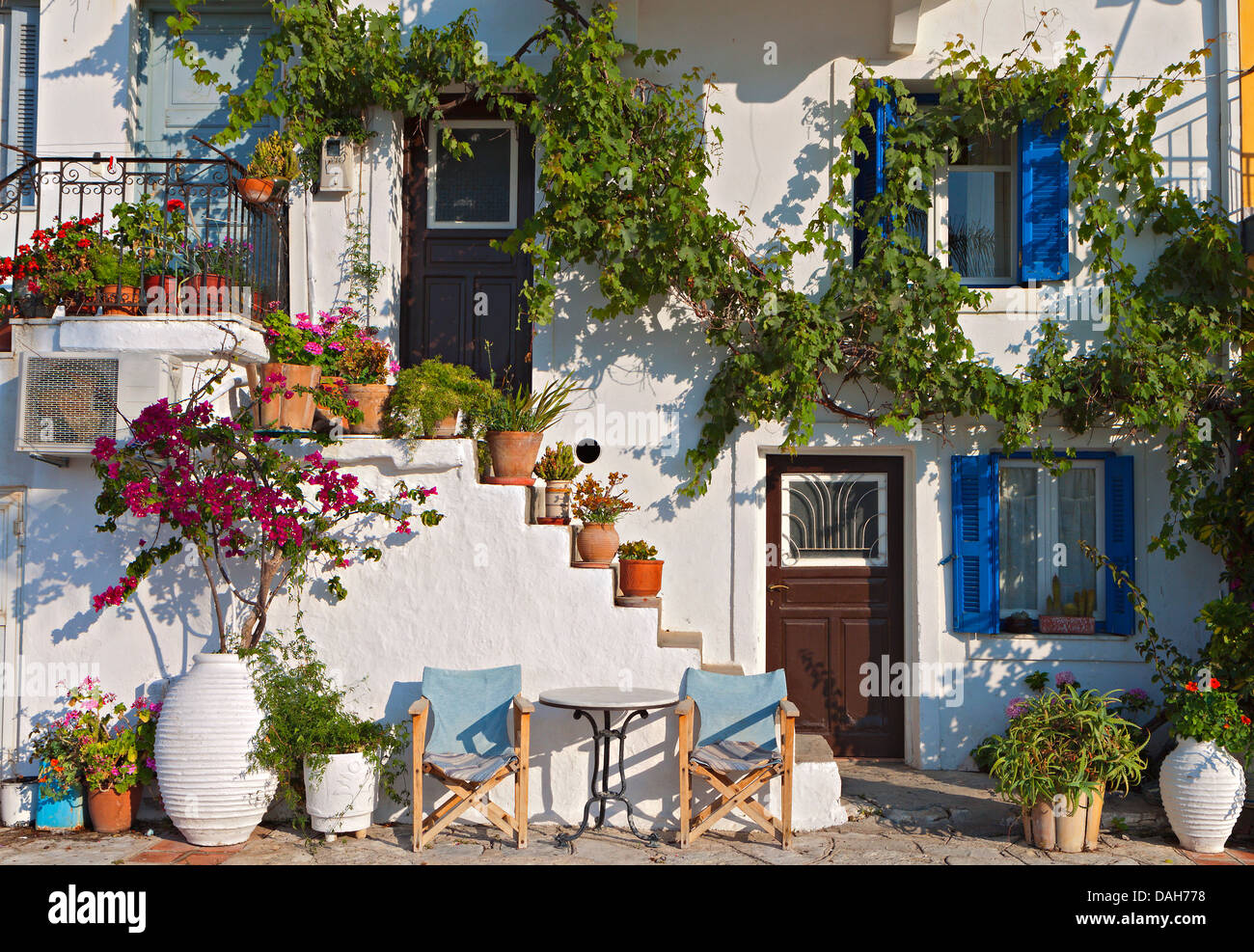 Greek traditional house at Parga town in Greece Stock Photo Alamy