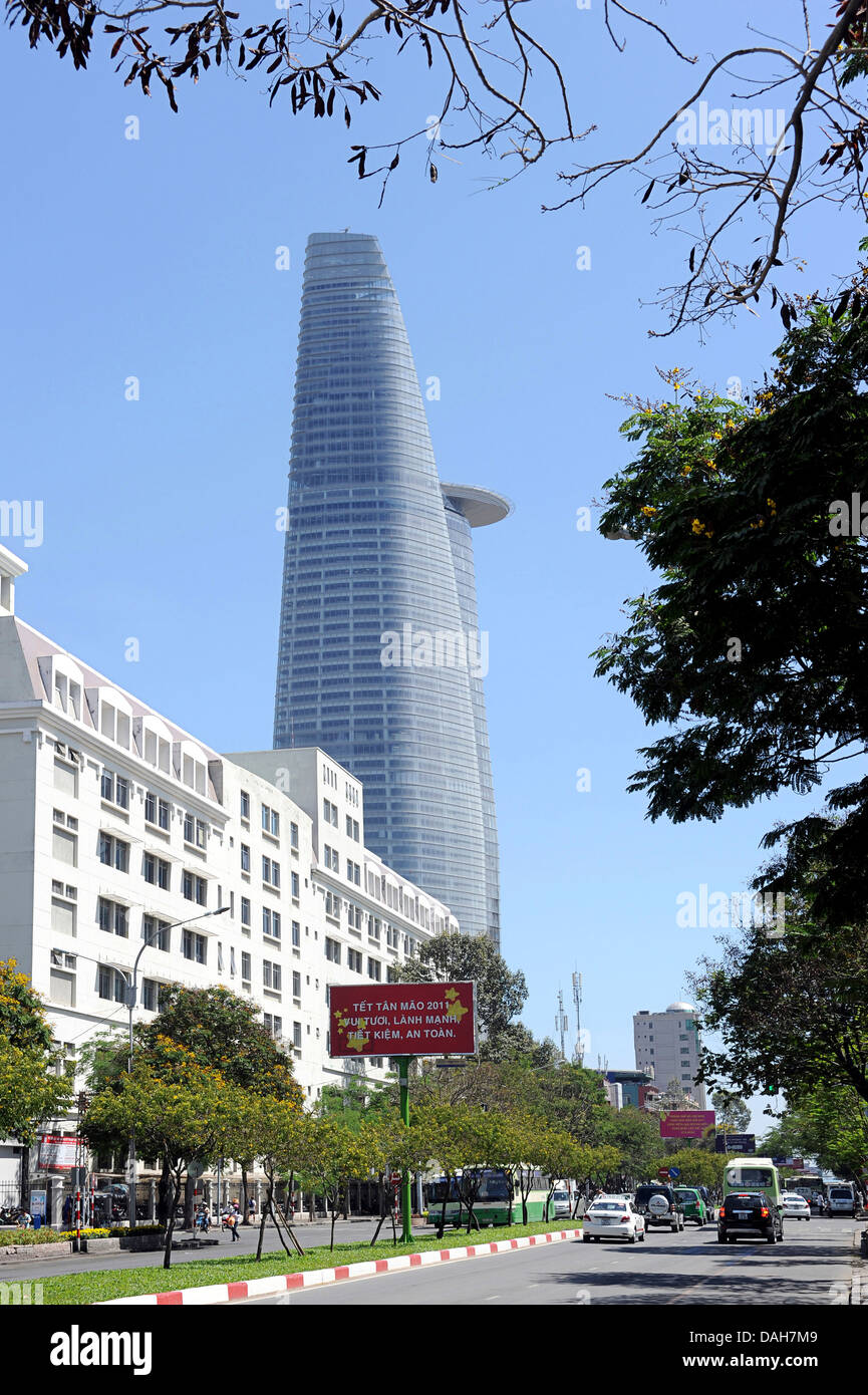 Bitexco Financial Tower  in central Saigon Ho Chi Min City Vietnam Stock Photo