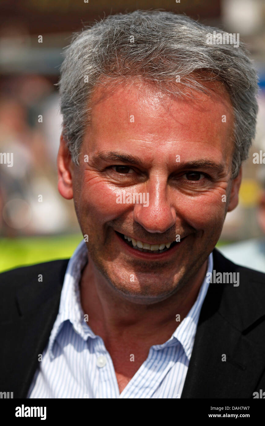 Kevin Maguire at the 129th Durham Miners Gala at Durham, England. Maguire is a Daily Mirror associate editor and New Statesman columnist. Stock Photo