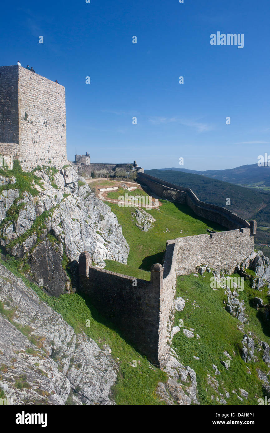 Marvao Castle Castelo de Marvao with view over valley and mountains ...