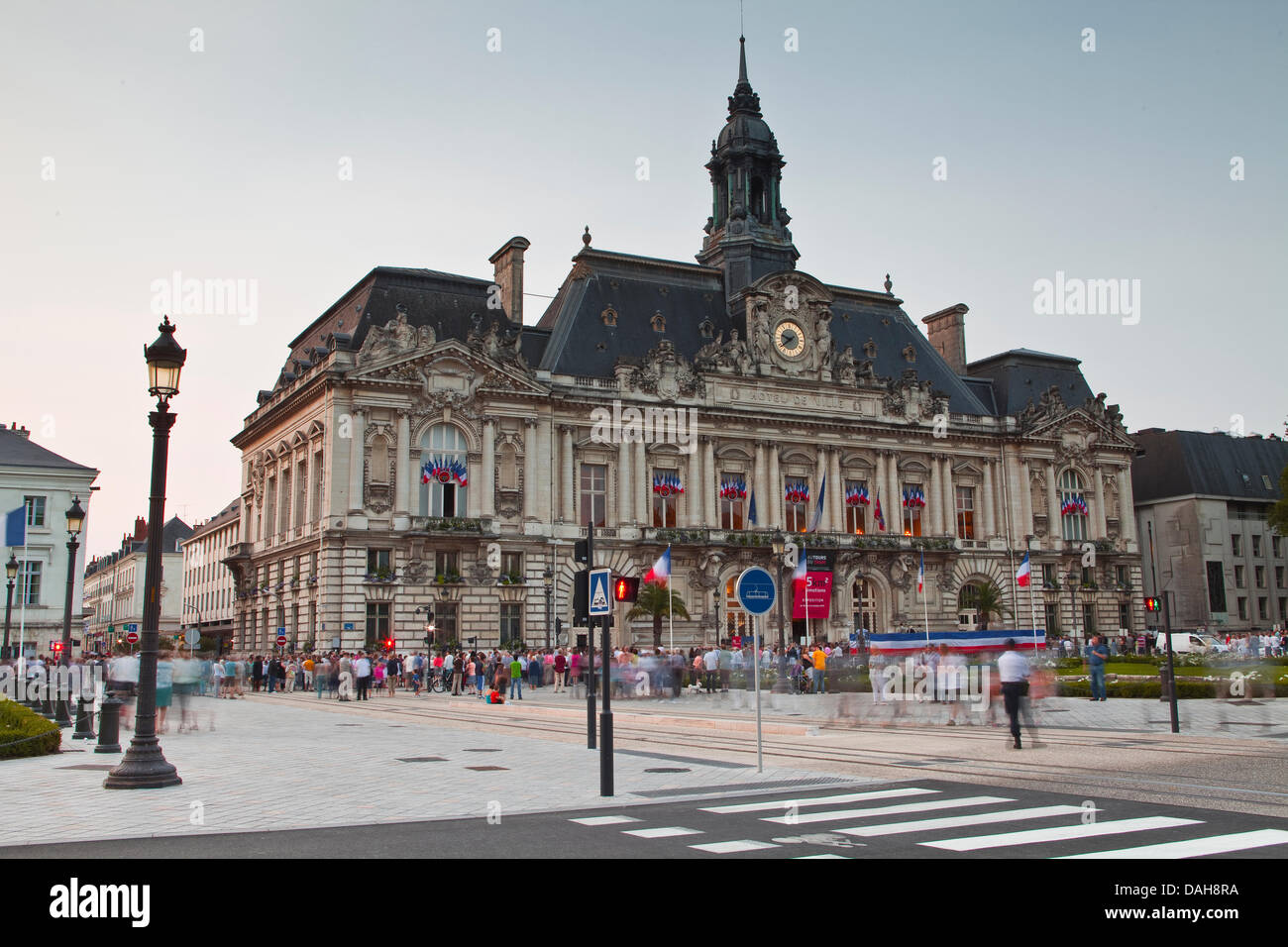 Tours, France. 13th July, 2013. People gathering in Tours for the Bastille Day celebrations on the 14th July in Tours, France, on Saturday July 13th, 2013 Credit:  Julian Elliott/Alamy Live News Stock Photo