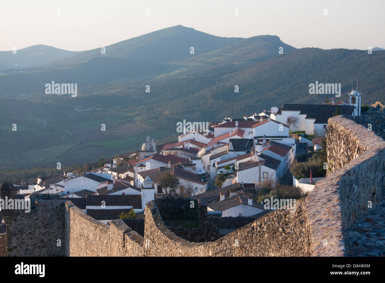 Marvao Castle Castelo de Marvao view from walls over whitewashed ...