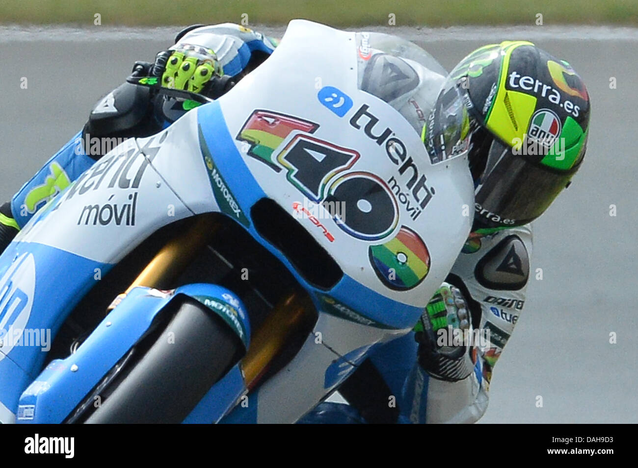 Oberlungwitz, Germany. 13th July, 2013. Pol Espargaro (Tuenti HP 40) during  the Moto GP World Championship from the Sachsenring racing circuit. Credit:  Gaetano Piazzolla/Alamy Live News Stock Photo - Alamy