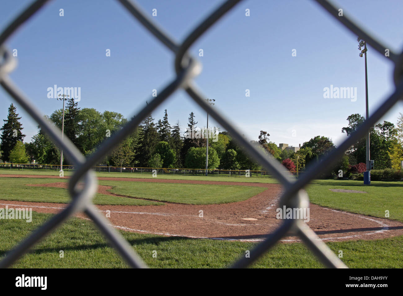 Baseball Field Fence Framing Stock Photo Alamy