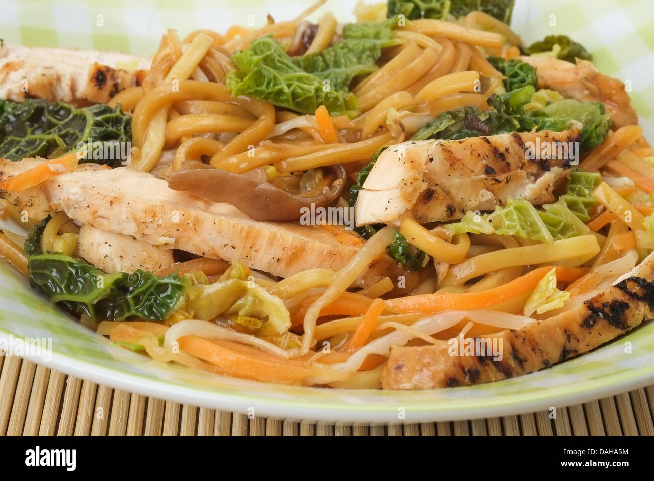 Chicken chow mein with vegetables Stock Photo Alamy