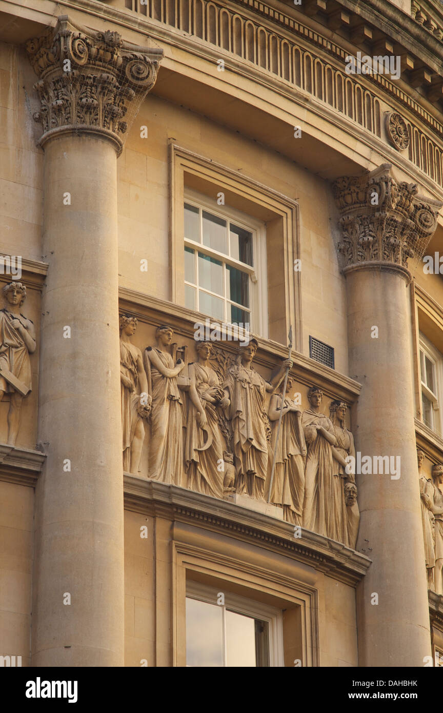 Detail of carved bas relief on the Guildhall Bath, Somerset,  England Stock Photo