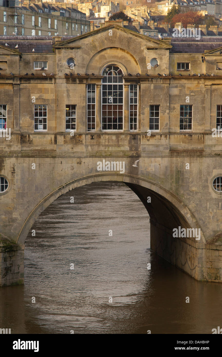 Pulteney Bridge on the River Avon, Bath, Somerset, England. Stock Photo