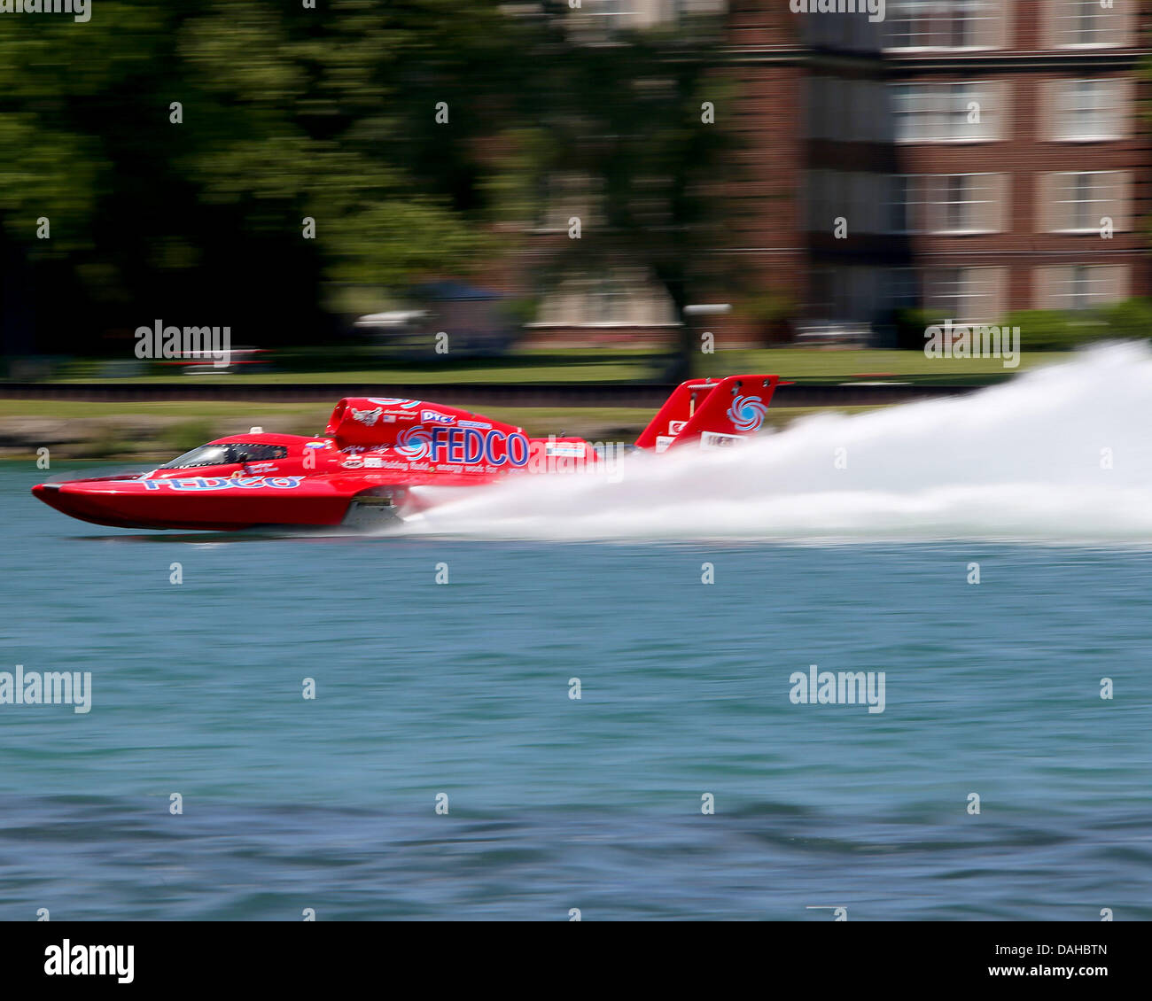 Detroit, MI, USA. 13th July, 2013. N. Mark Evans (57) pilots his Spirit