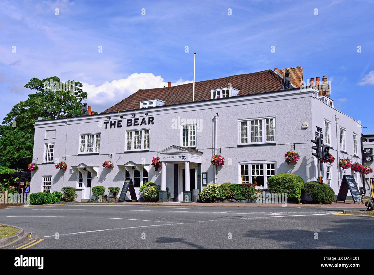 18th century The Bear Hotel, High Street, Esher, Surrey, England, United Kingdom Stock Photo