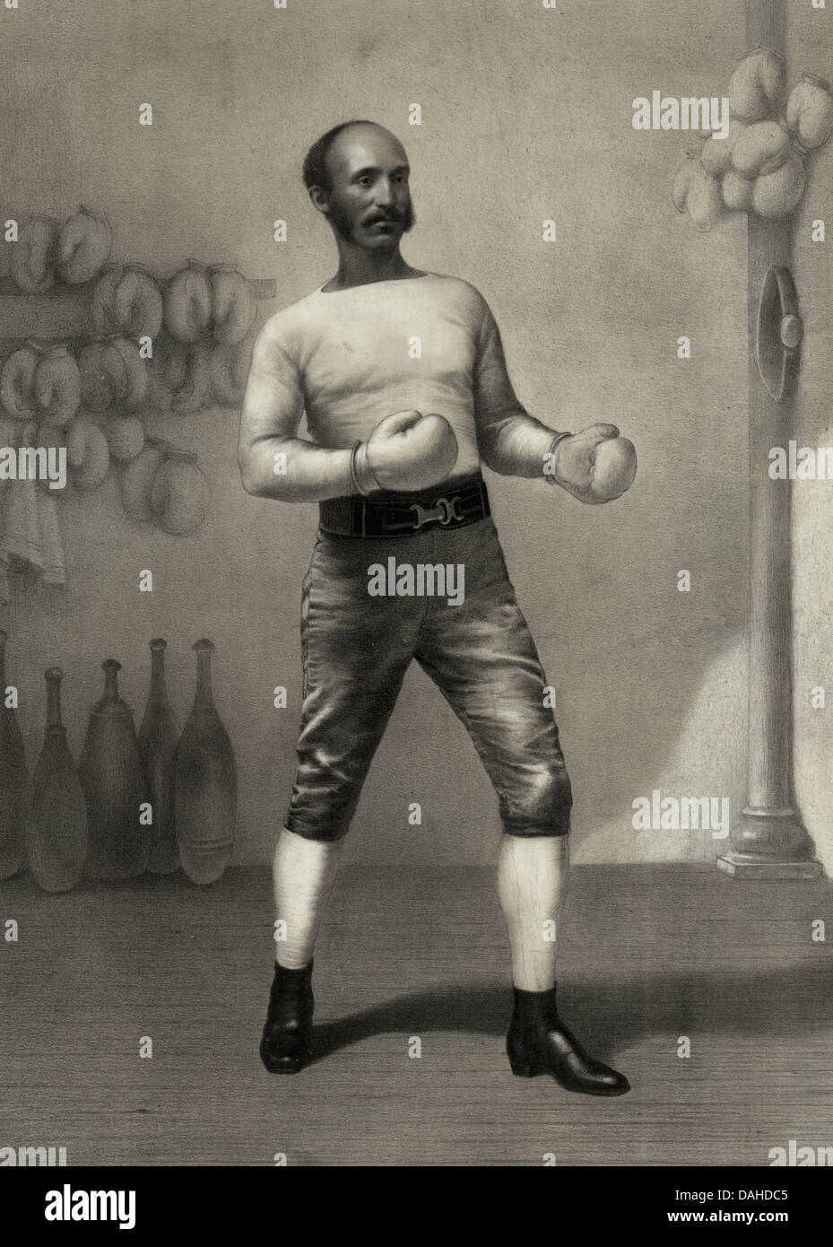 John B. Bailey, professor of sparring and gymnastics, April 1870 Stock Photo