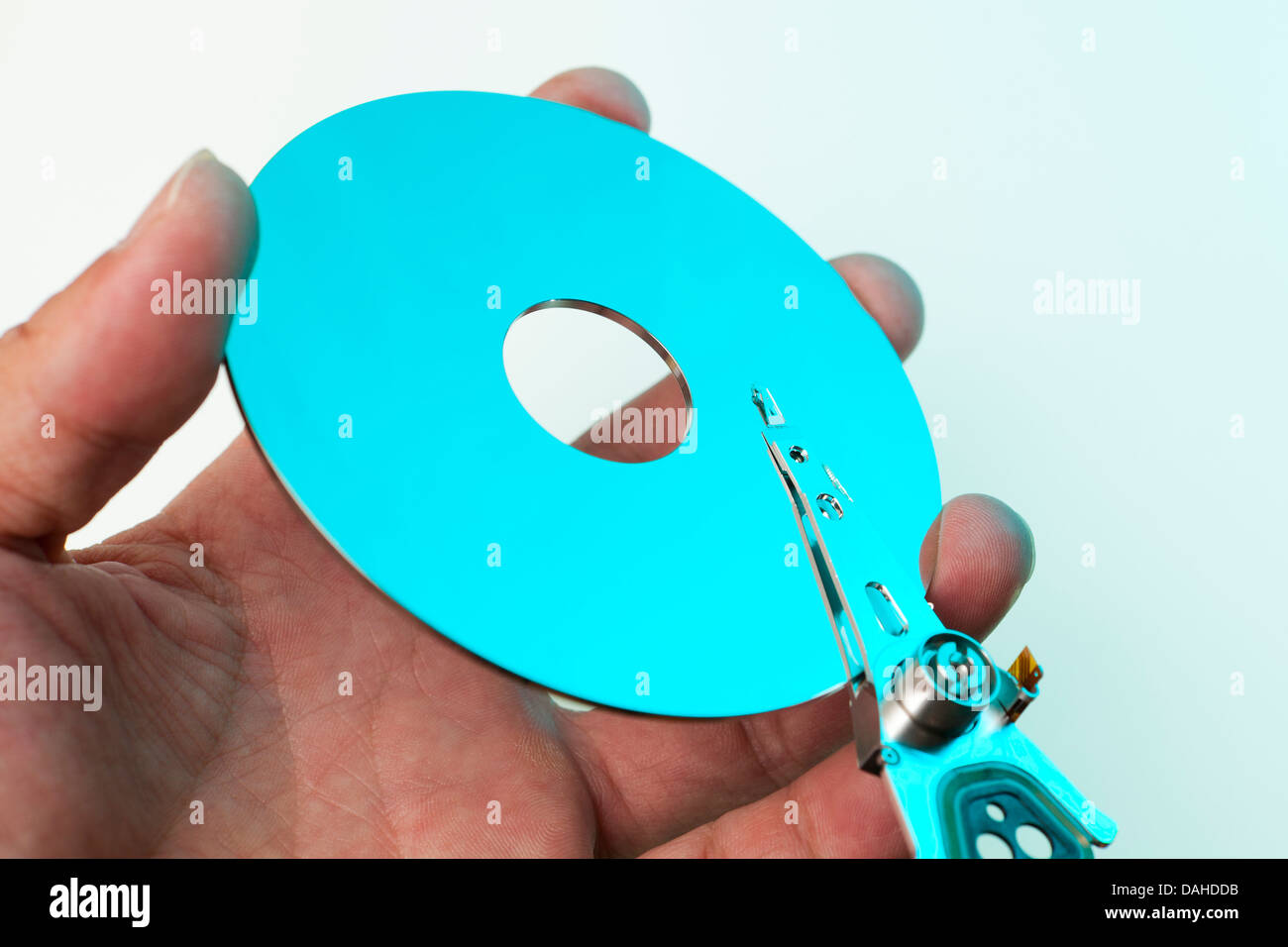Hard disk drive platter and read/write head Stock Photo