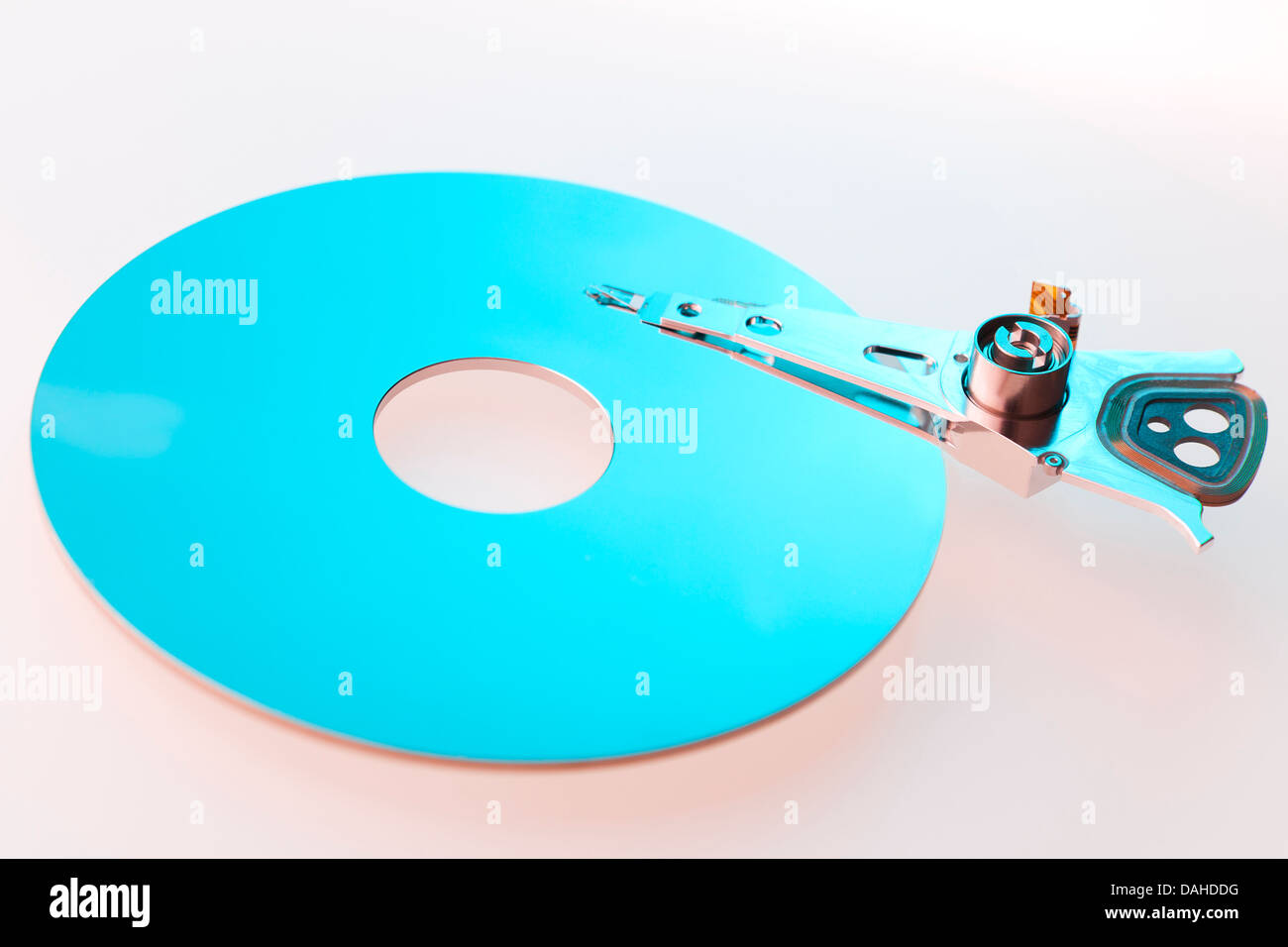Hard disk drive platter and read/write head Stock Photo Alamy