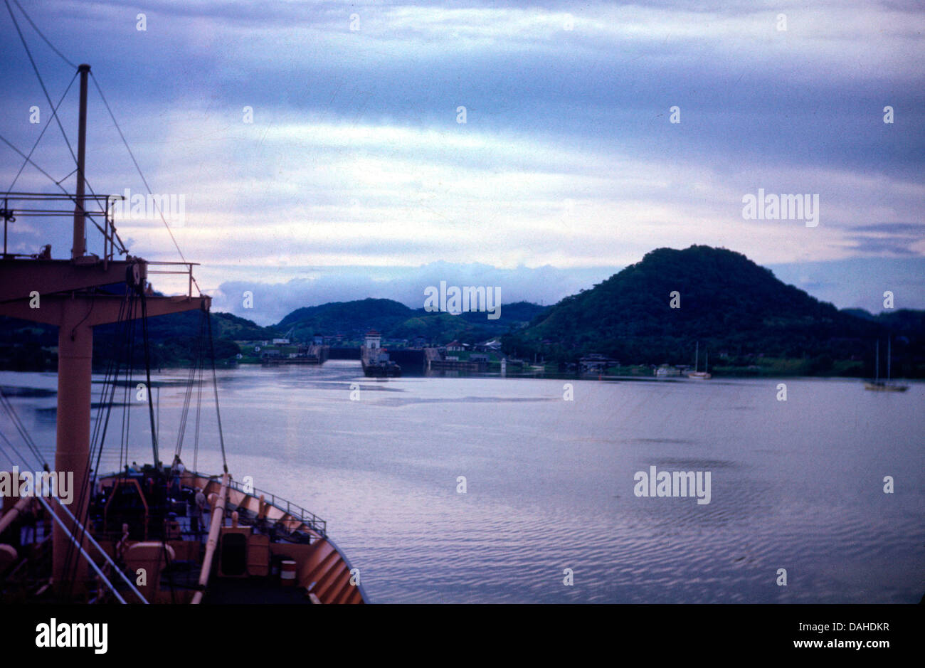 Miraflores locks, Panama Canal, circa 1958 Stock Photo