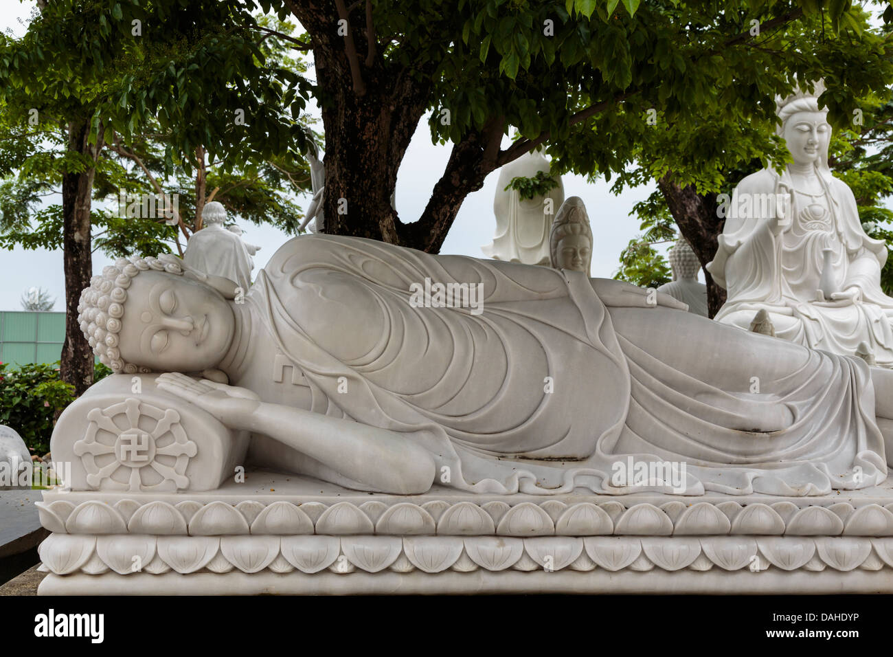 Stone sculptures at the Marble Factory in the Marble Mountains near Da