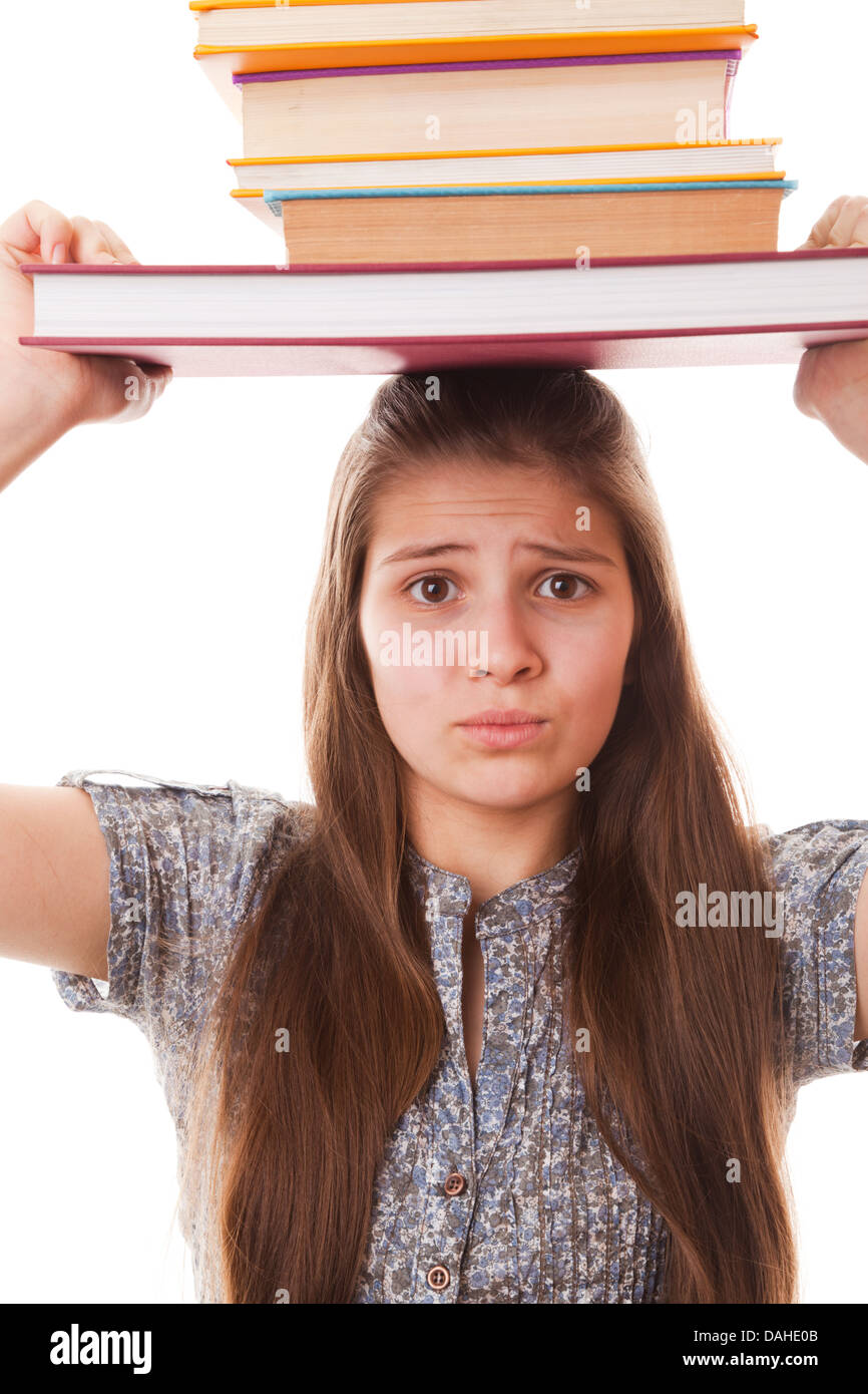 portrait teenager girl on a white background Stock Photo - Alamy