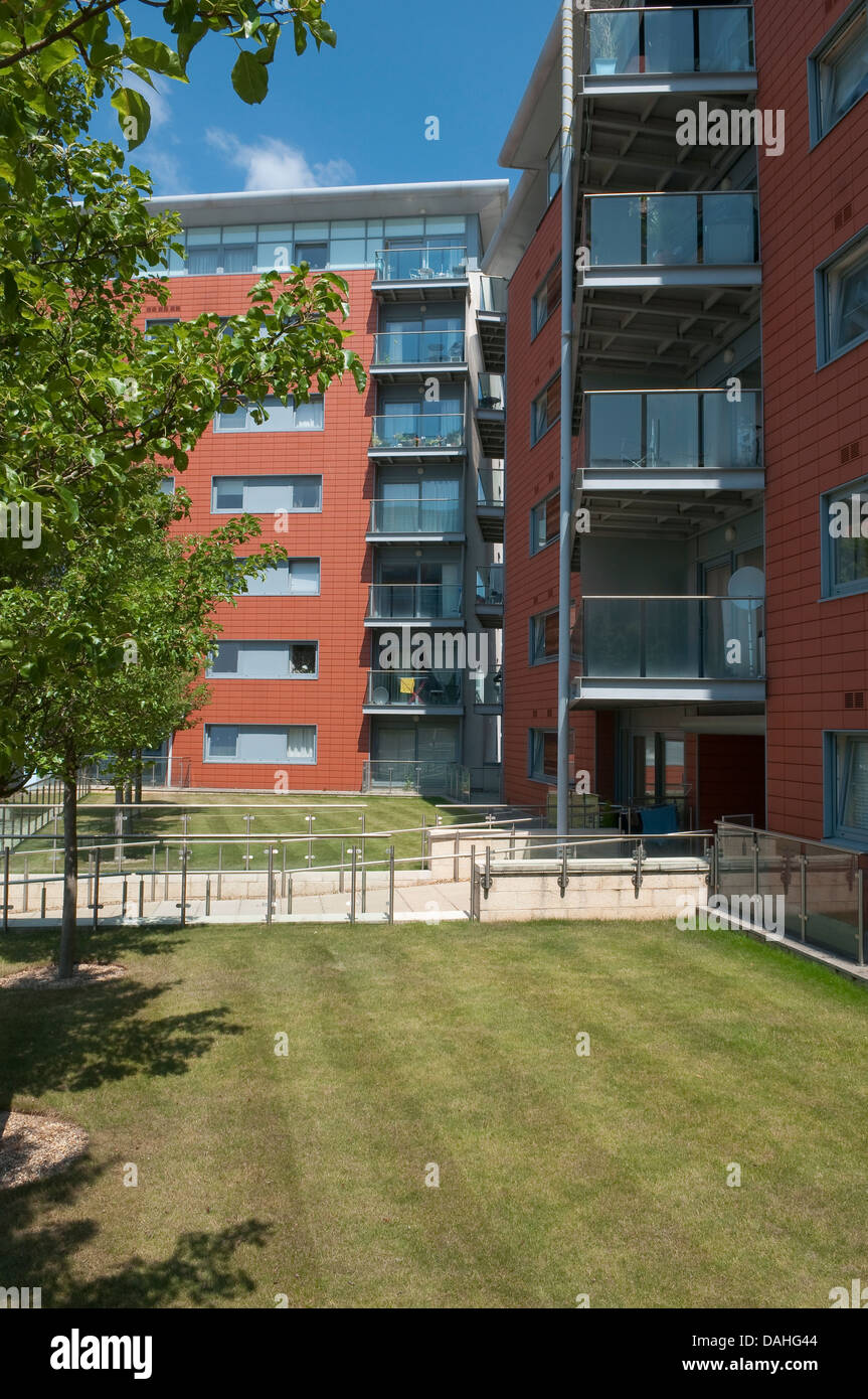 Modern apartments in Waterfront district, Ipswich, Suffolk, UK Stock