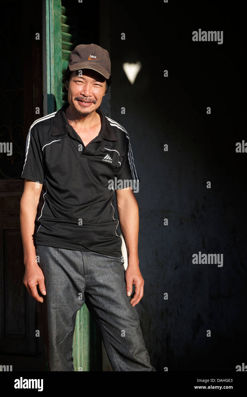 Portrait of a Vietnamese mechanic outside his Bac Ha, Vietnam Stock Photo Alamy